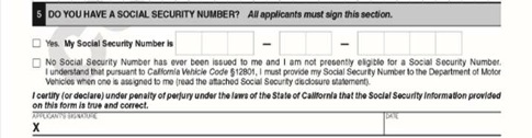 Is a Social Security Number mandatory for AB 60 driver license?